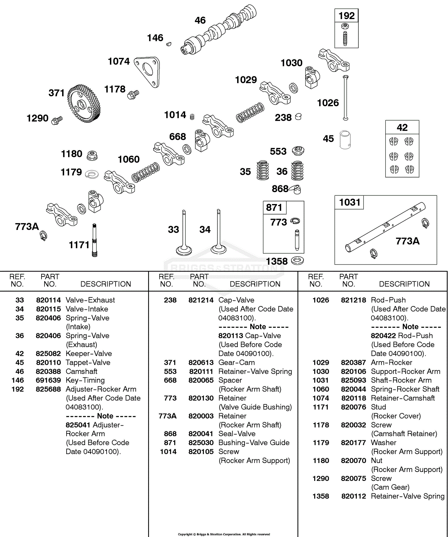 Briggs and Stratton 589447-0308-E2 Parts Diagram for Rocker Arms ...