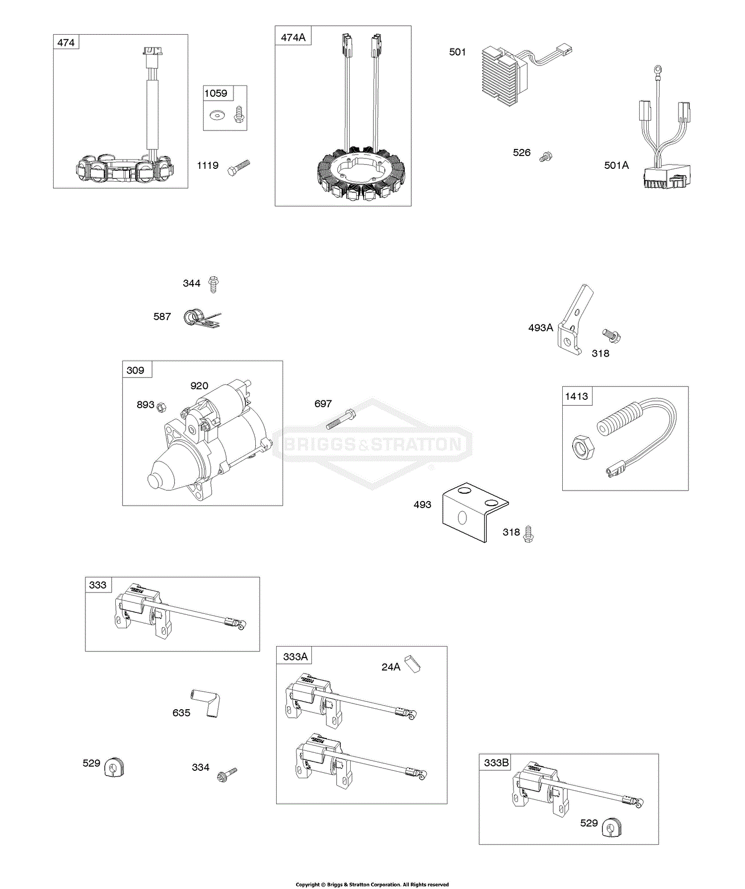 Briggs And Stratton 613477-0007-B1 Parts Diagram For Alternators ...