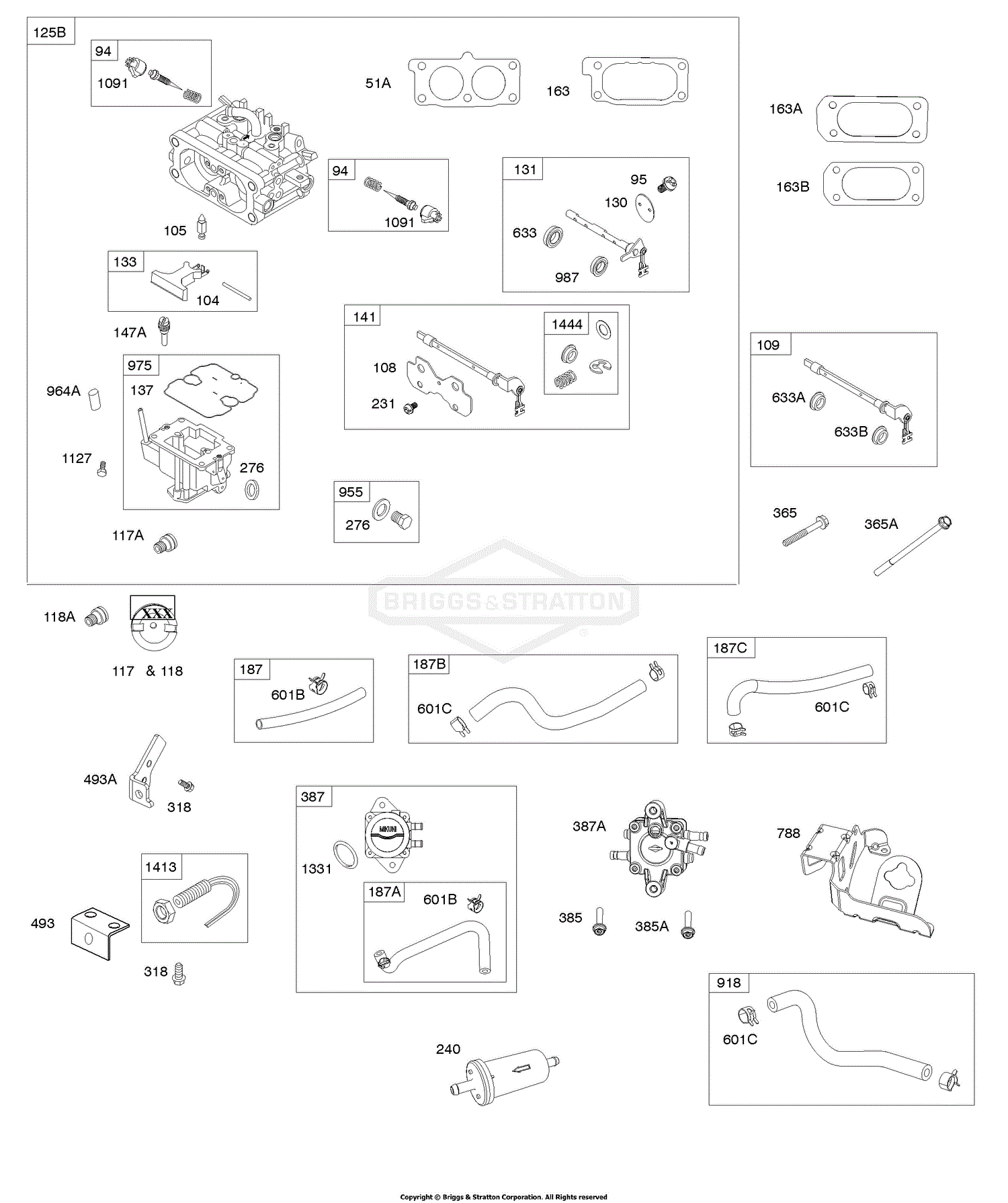 Briggs and Stratton 6134770194E1 Parts Diagram for Carburetor (Non