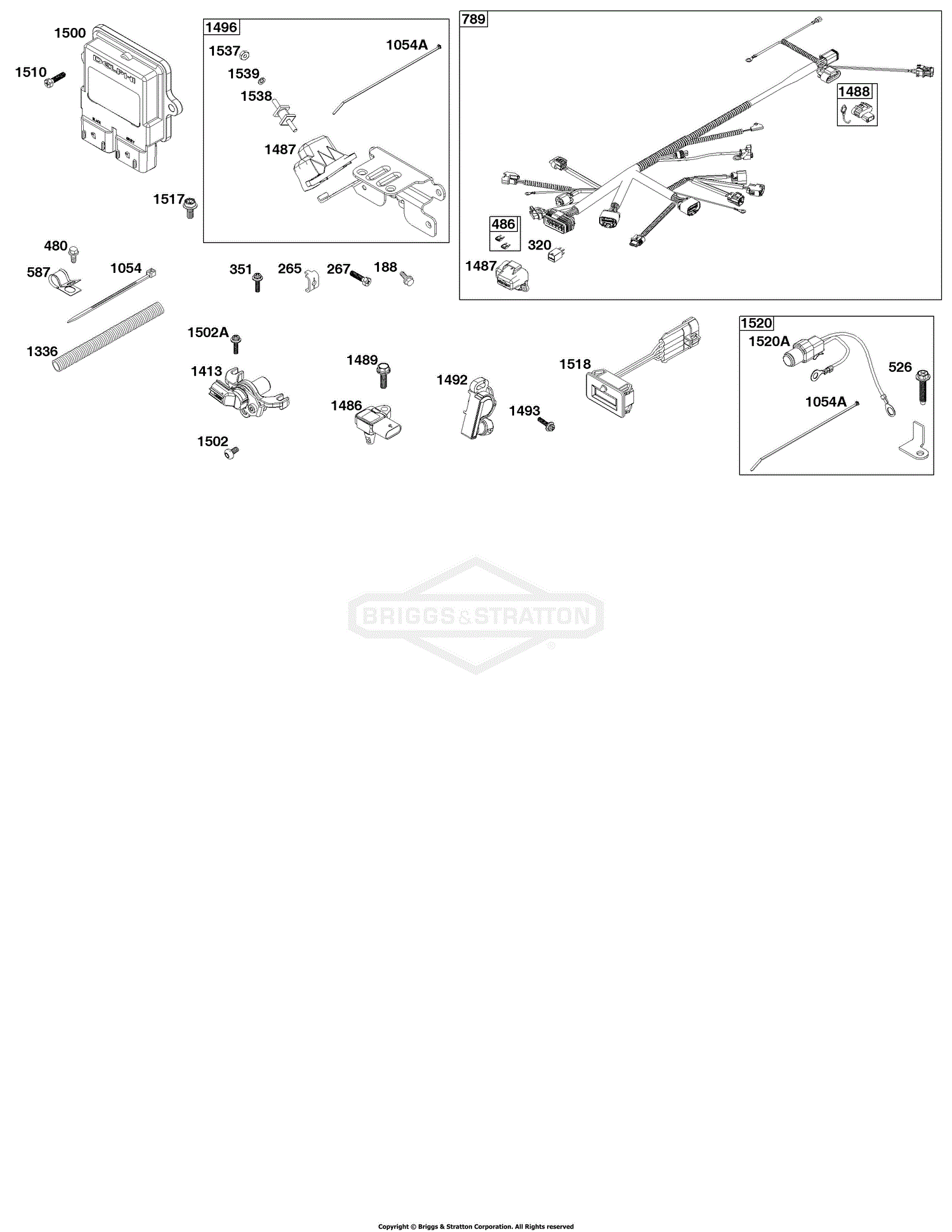 Briggs and Stratton 61G477-0001-J1 Parts Diagram for Controls Group