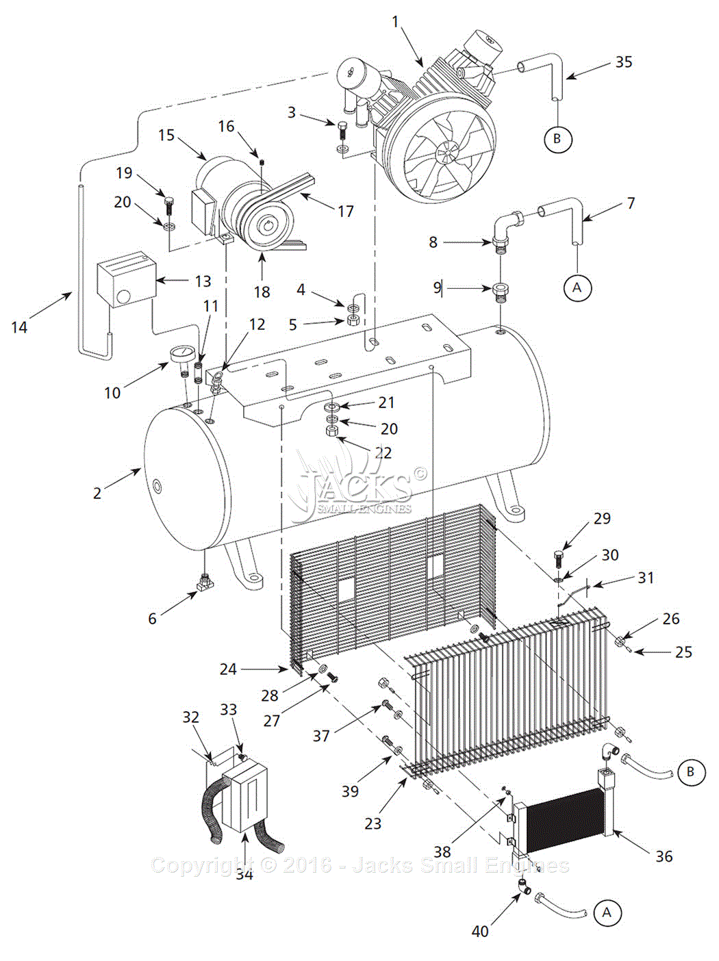 Campbell Hausfeld 5Z640FP Parts Diagram for Air-Compressor Parts