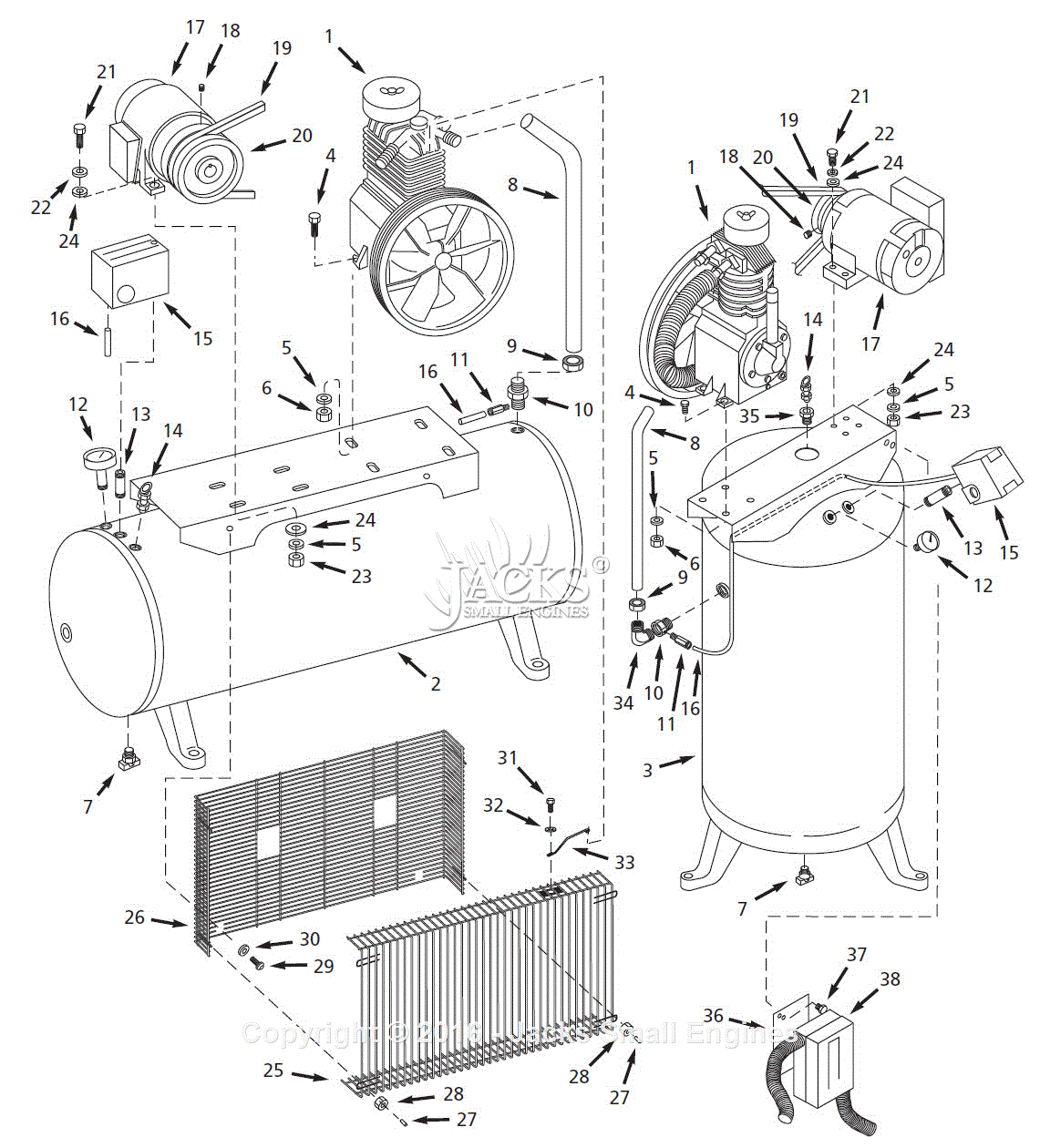 Black & Decker 9527 Parts Diagram for Air Pump