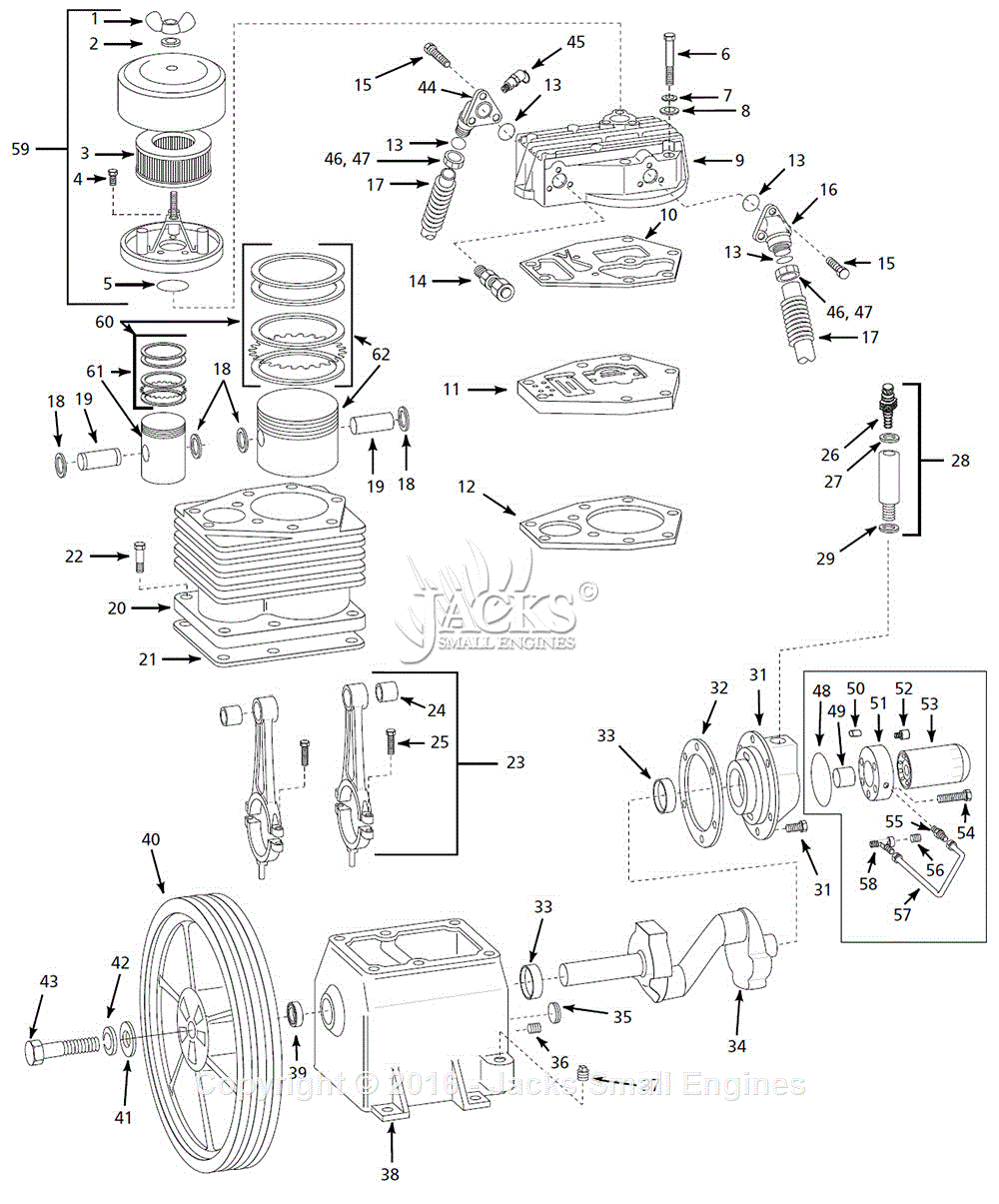 Campbell Hausfeld CI070000PP Parts Diagram for Pump Parts