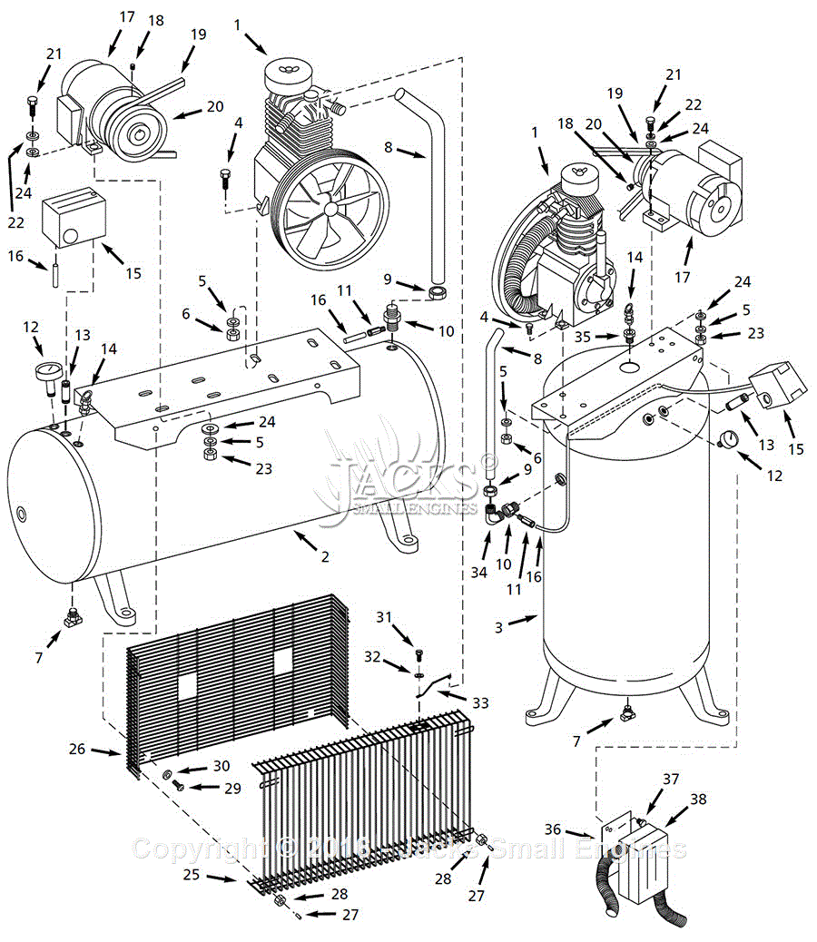 Campbell Hausfeld CI071080VMS Parts Diagram for Air-Compressor Parts