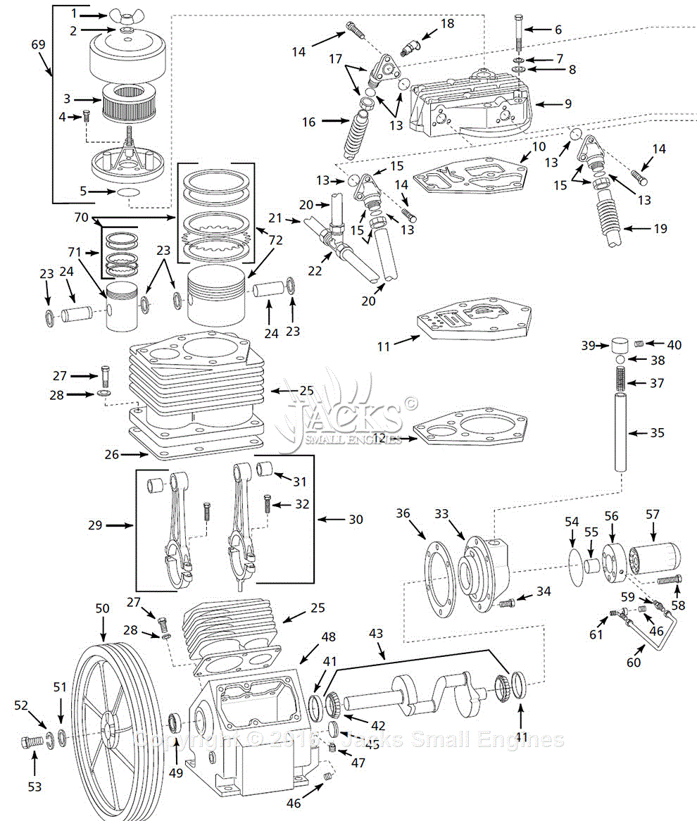 Campbell Hausfeld CI100000PP Parts Diagram for Pump Parts