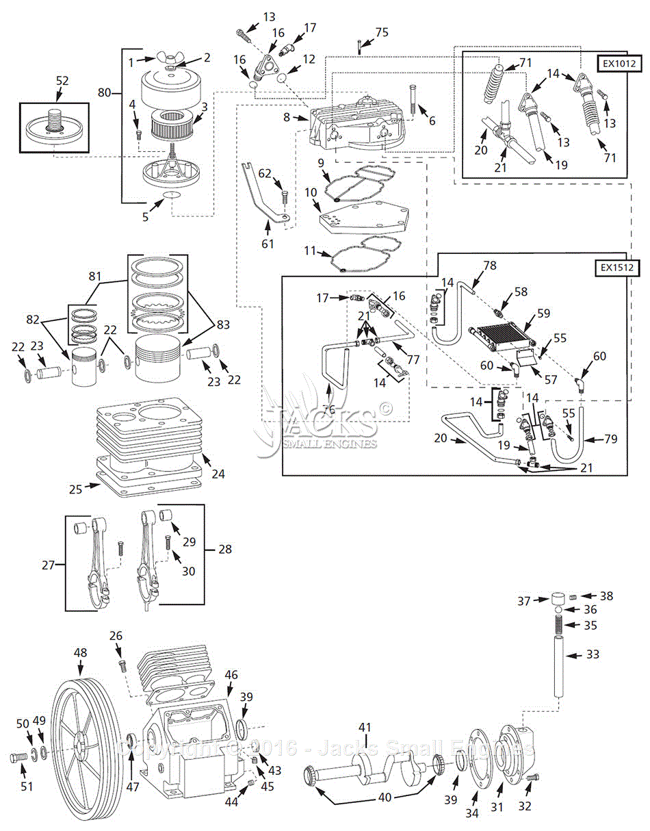 Campbell Hausfeld CI15K000PC Parts Diagram for Pump Parts (1)