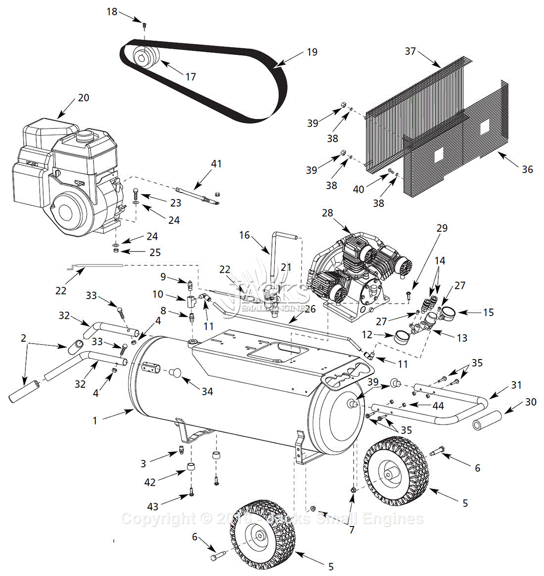 Campbell Hausfeld DP45517C Parts Diagram For Air-Compressor Parts