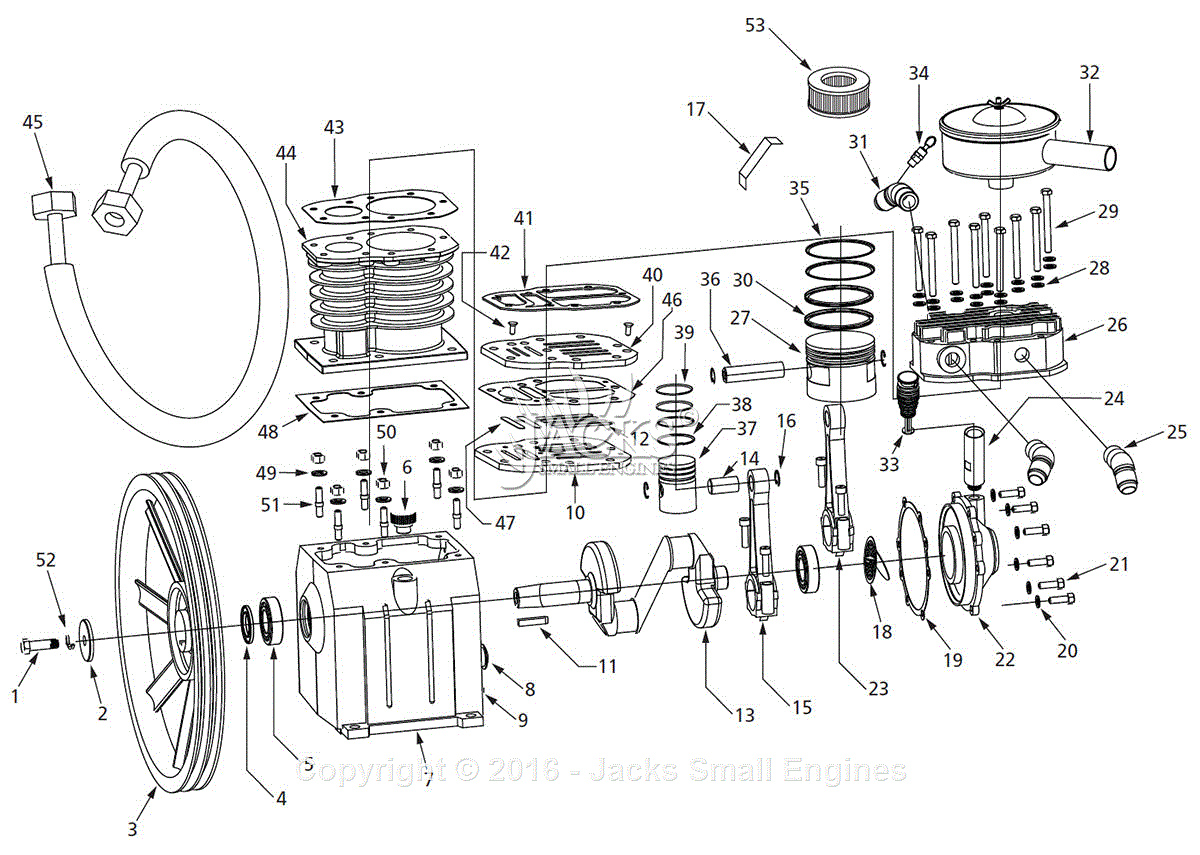 Campbell Hausfeld EX55803VA Parts Diagram for Pump Parts
