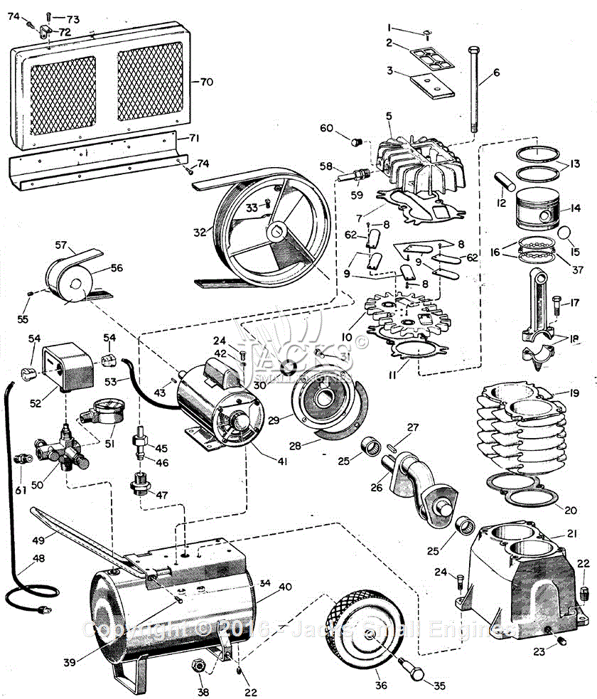 Campbell Hausfeld FL3204 Parts Diagram for Air-Compressor Parts