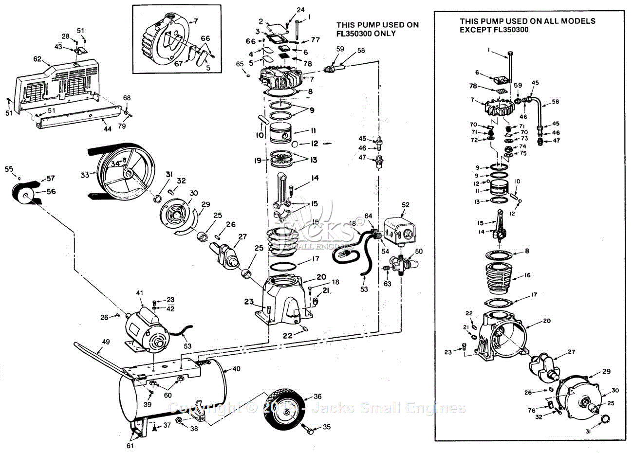 Campbell Hausfeld FL3520 Parts Diagram for Air-Compressor Parts