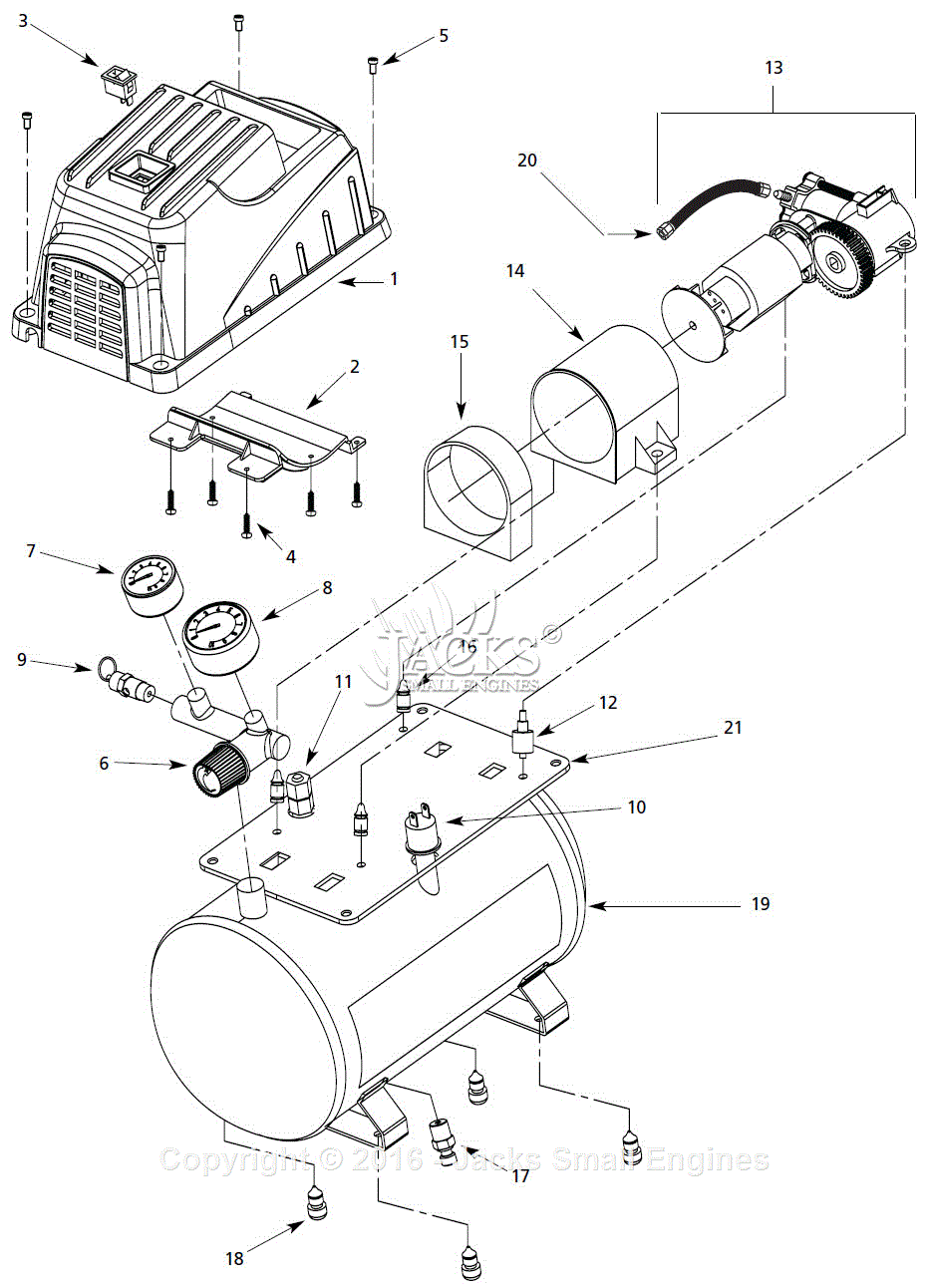 Campbell Hausfeld FP209001 Parts Diagram for Air-Compressor Parts