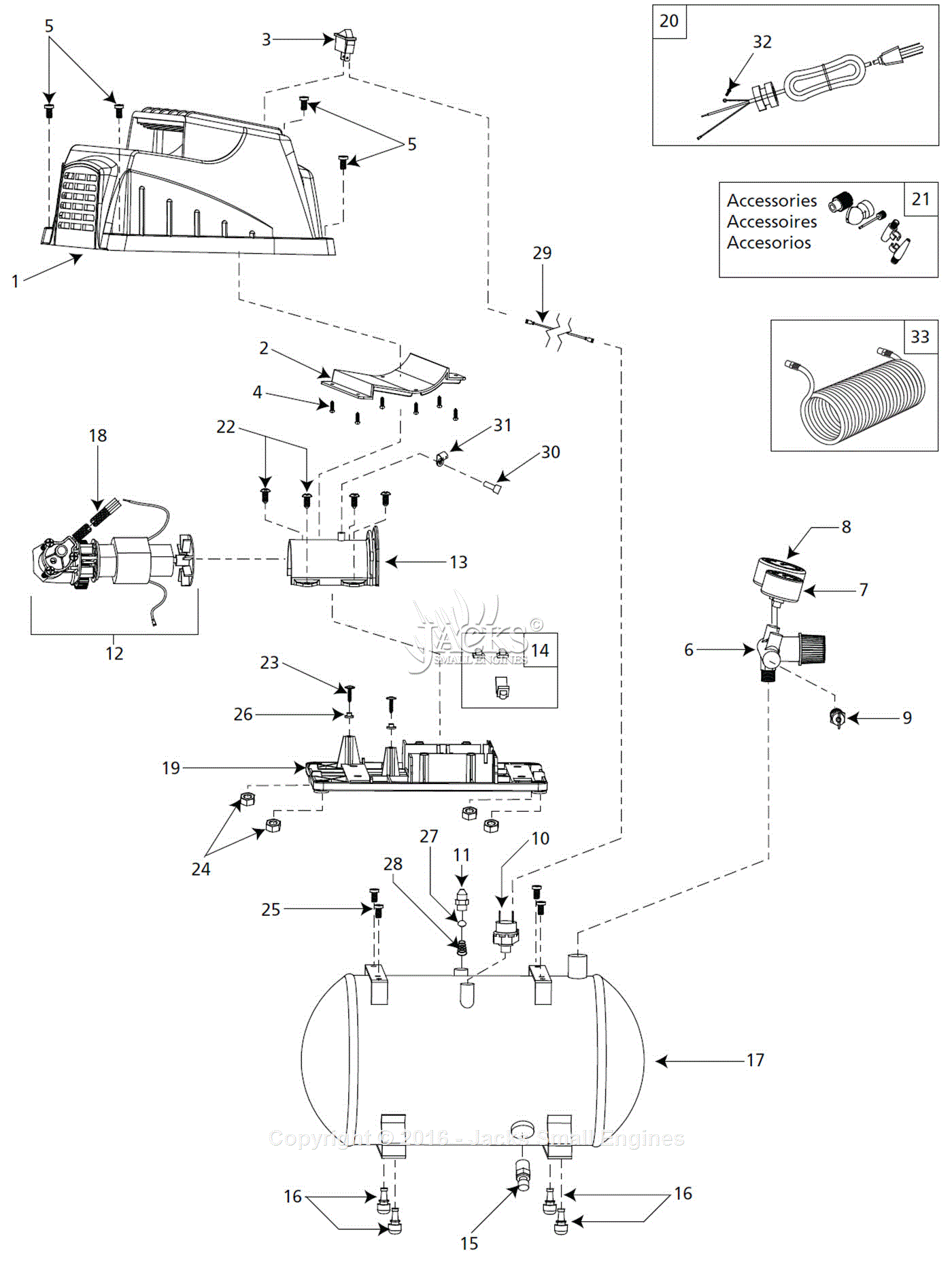 Campbell Hausfeld FP209402 Parts Diagram for Air-Compressor Parts AC Condenser Fan Jacks Small Engines