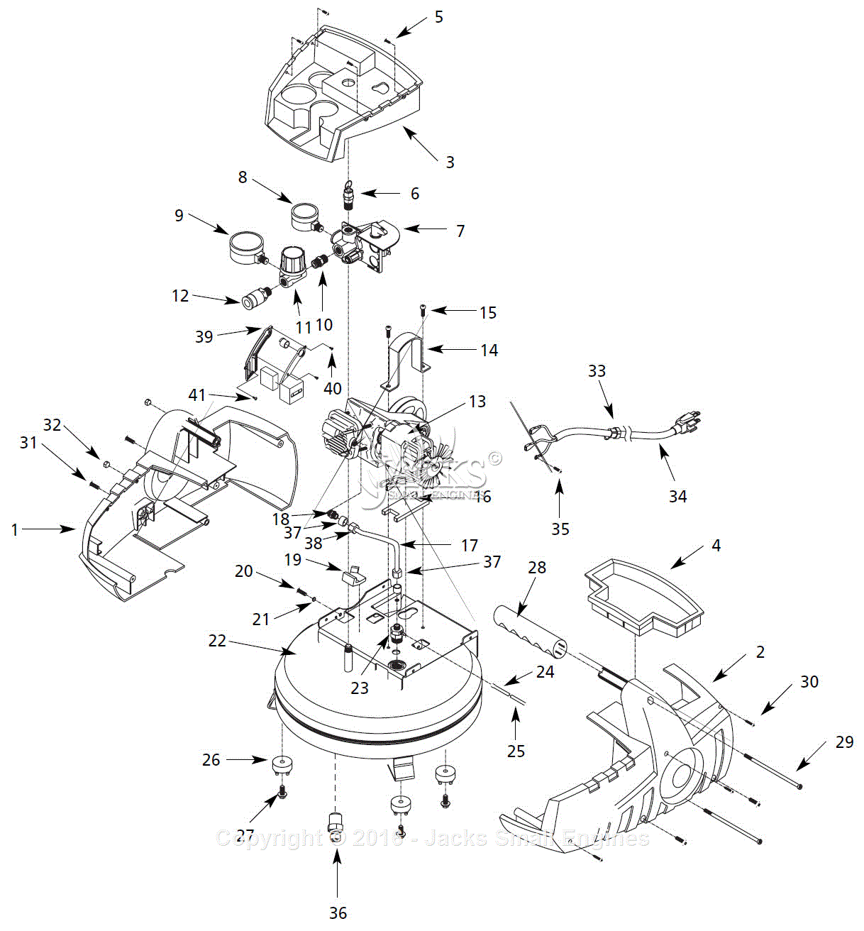 Campbell Hausfeld FP210003 Parts Diagram for Air-Compressor Parts