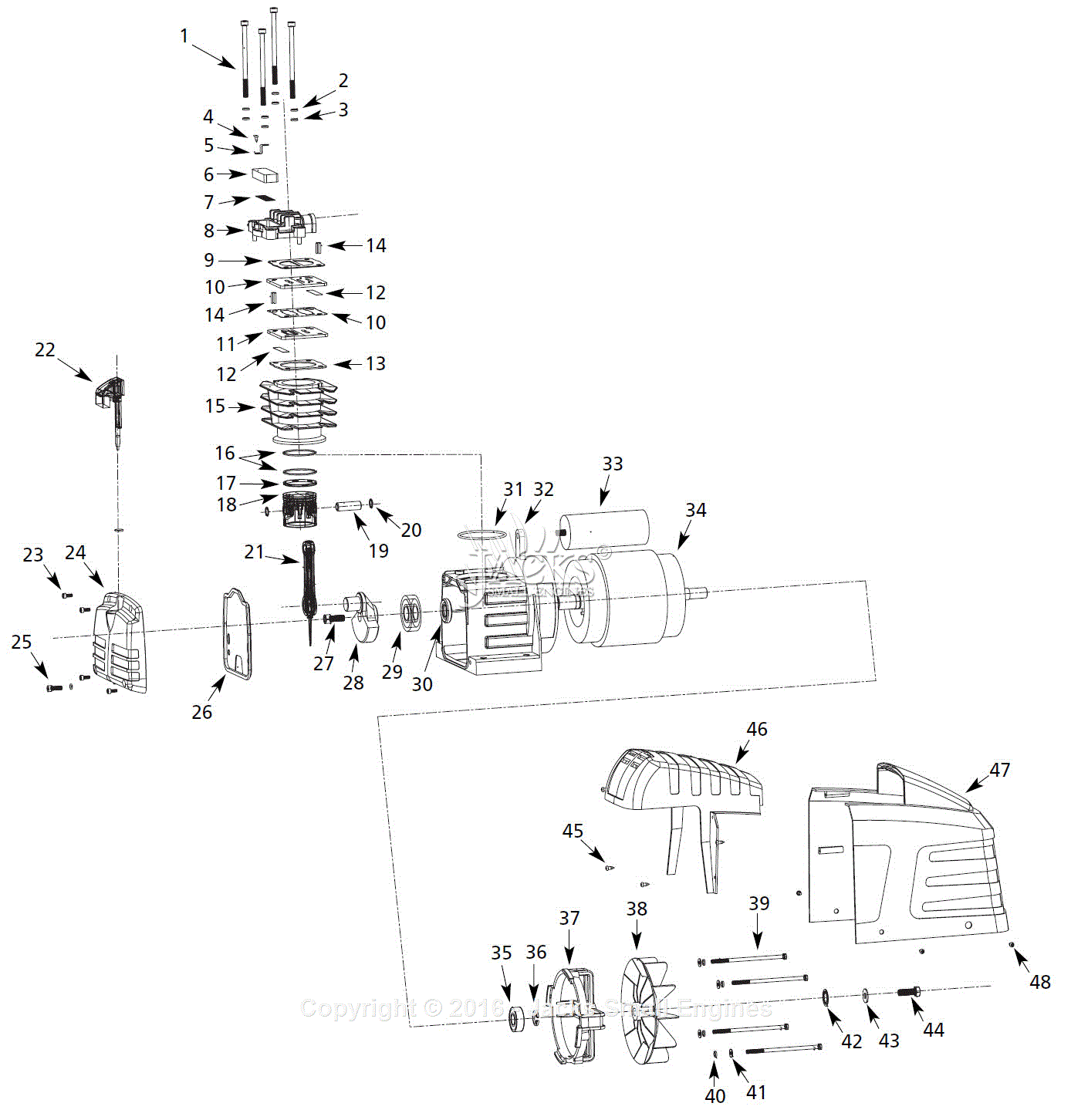 Campbell Hausfeld HL300000AV Parts Diagram for Pump Parts