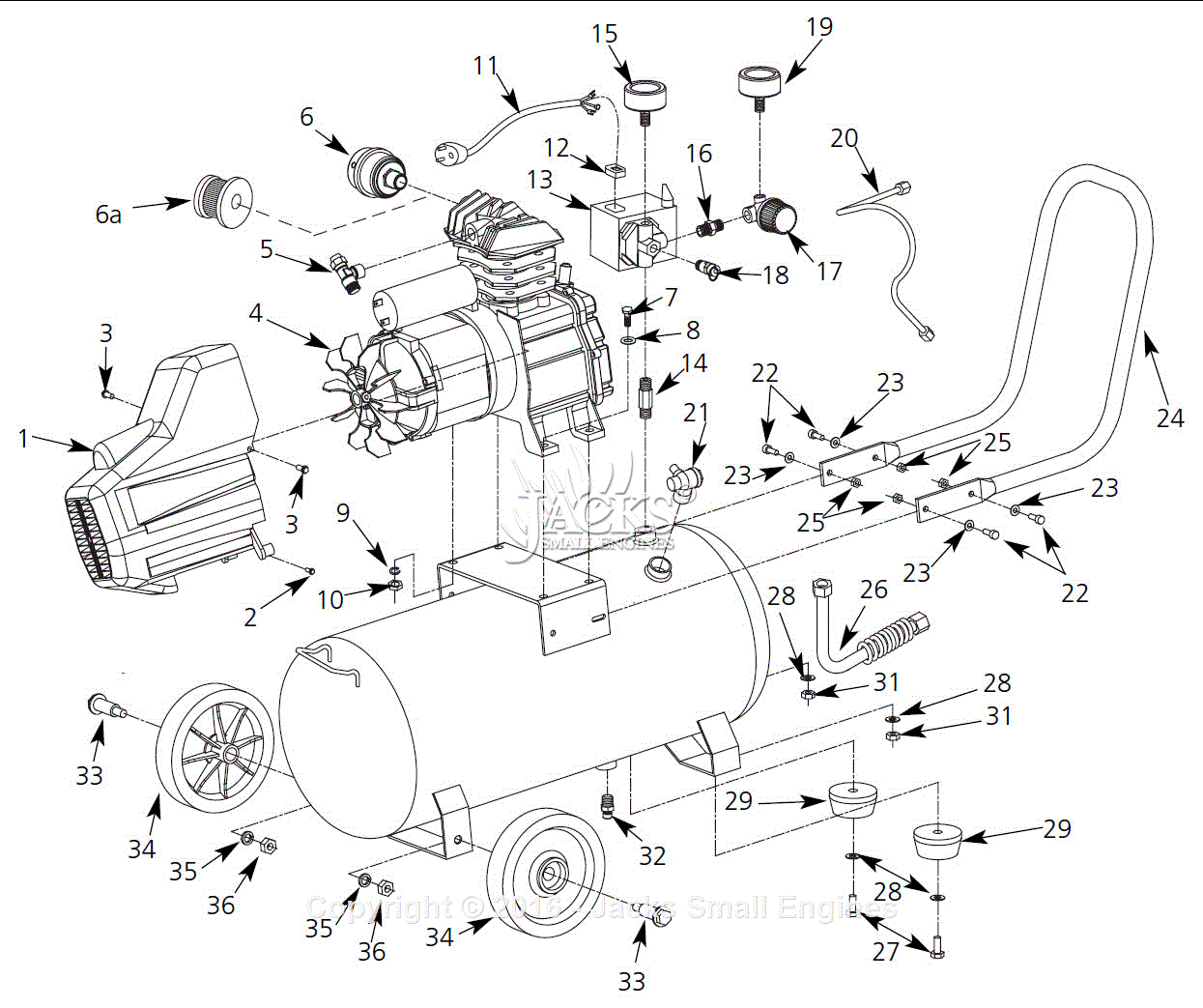 Campbell Hausfeld Hl4215 Parts Diagram For Air-compressor Parts (2006)