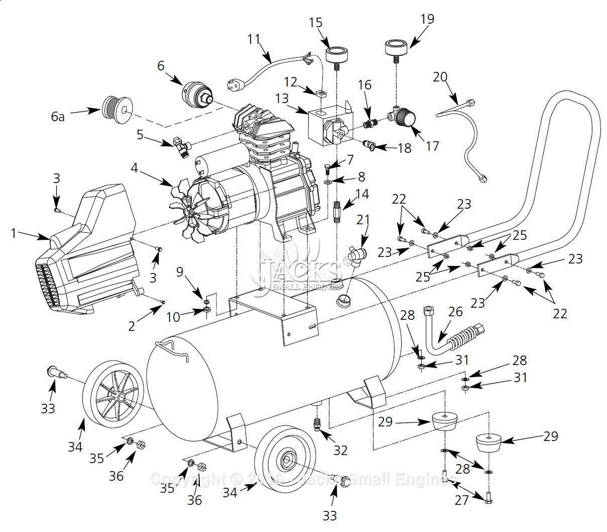 Campbell Hausfeld HL4315 Parts Diagram for Air-Compressor Parts (2005)