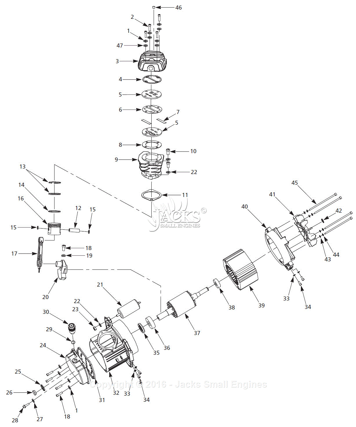 Campbell Hausfeld HL5402 Parts Diagram for Pump Parts