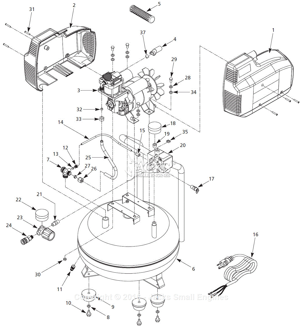 Campbell Hausfeld HM751099 Parts Diagram for Parts