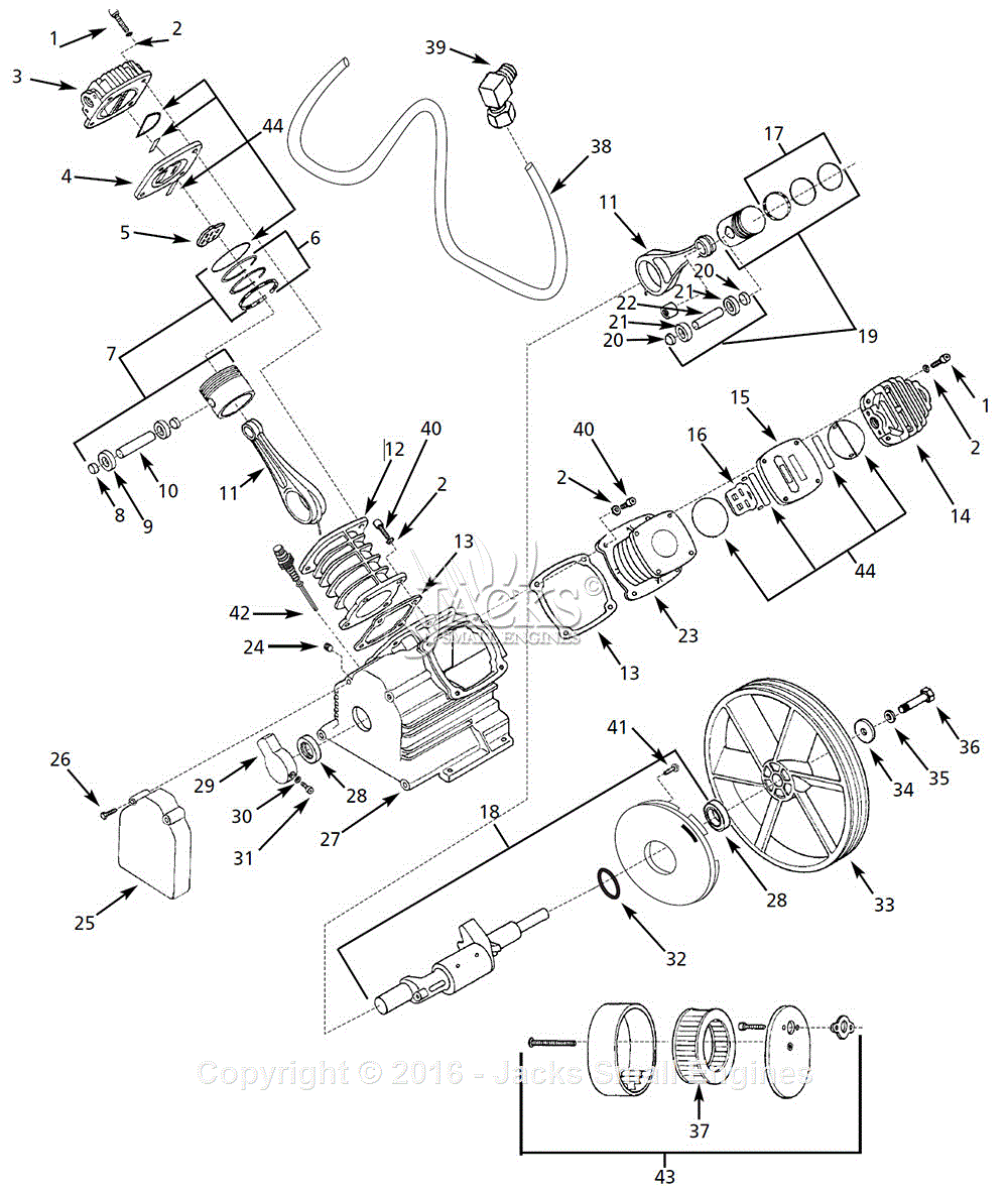 Campbell Hausfeld HS7810 Parts Diagram for Pump Parts