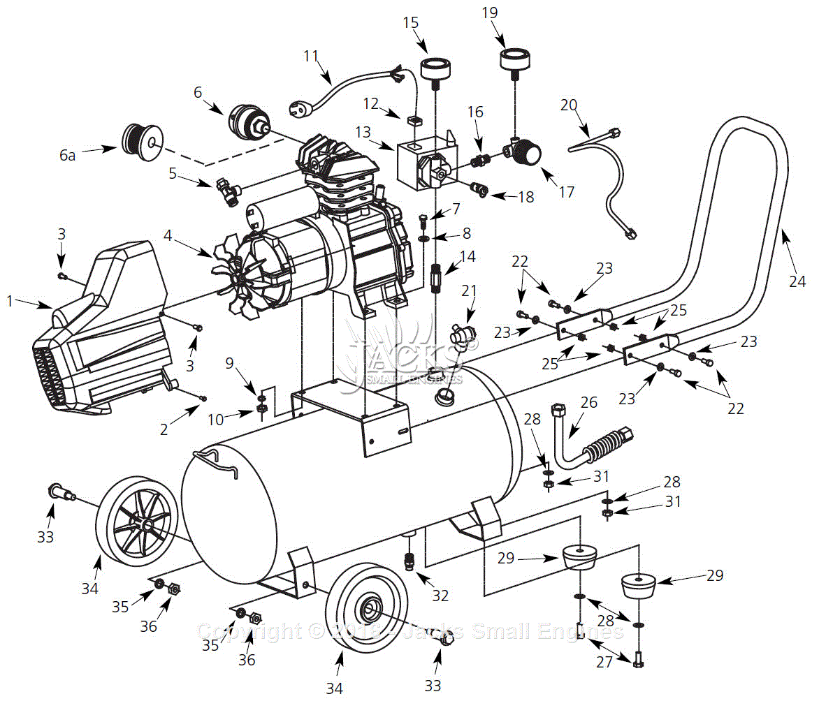 Campbell Hausfeld HX4001 Parts Diagram for Air-Compressor ... piping diagram 2 oil tanks 