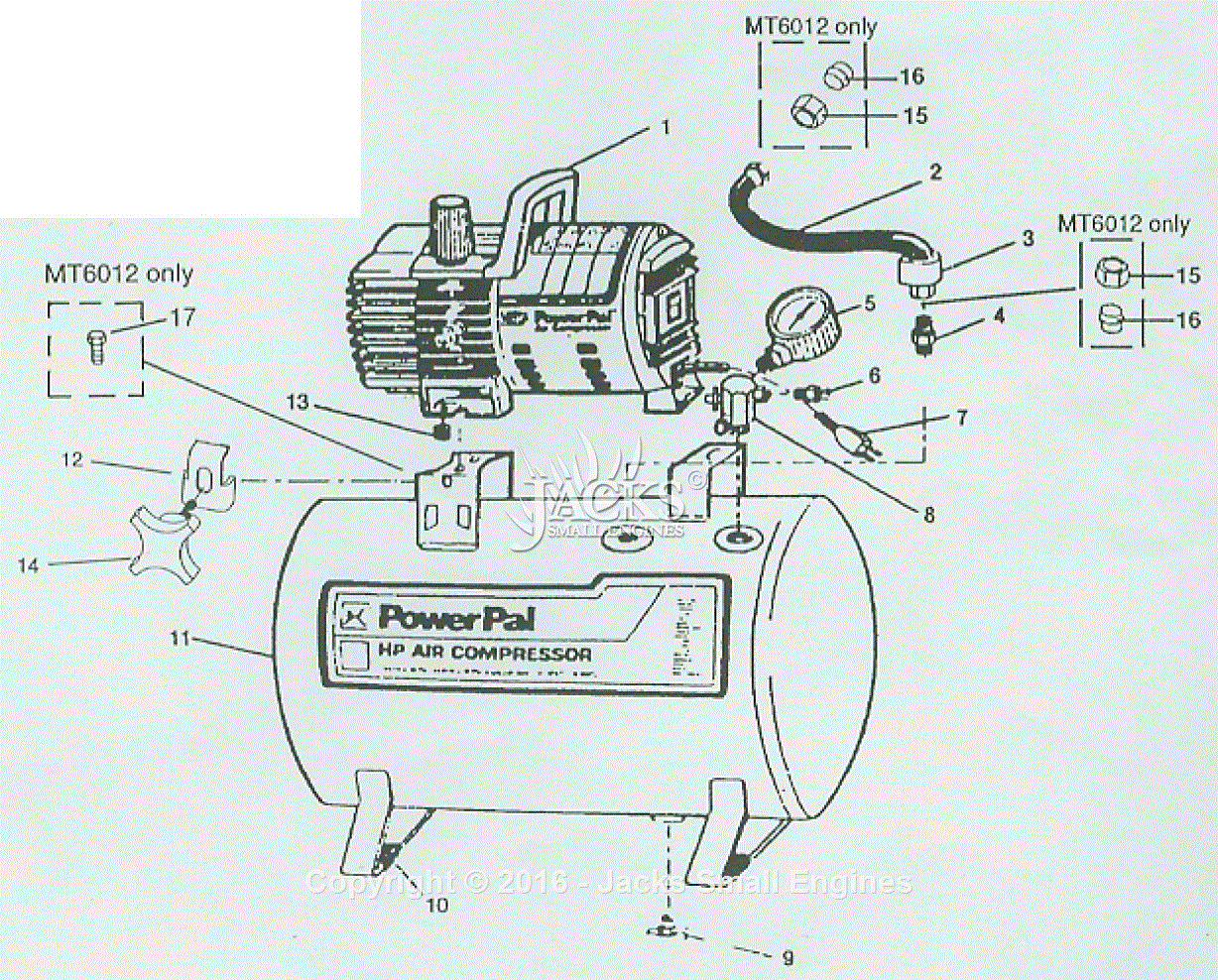 Campbell Hausfeld MT5019 Parts Diagram for Air-Compressor Parts