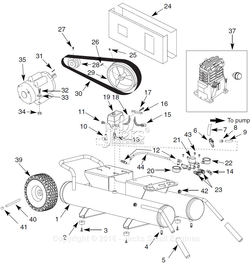 Campbell Hausfeld OL90150 Parts Diagram  for Air  Compressor  