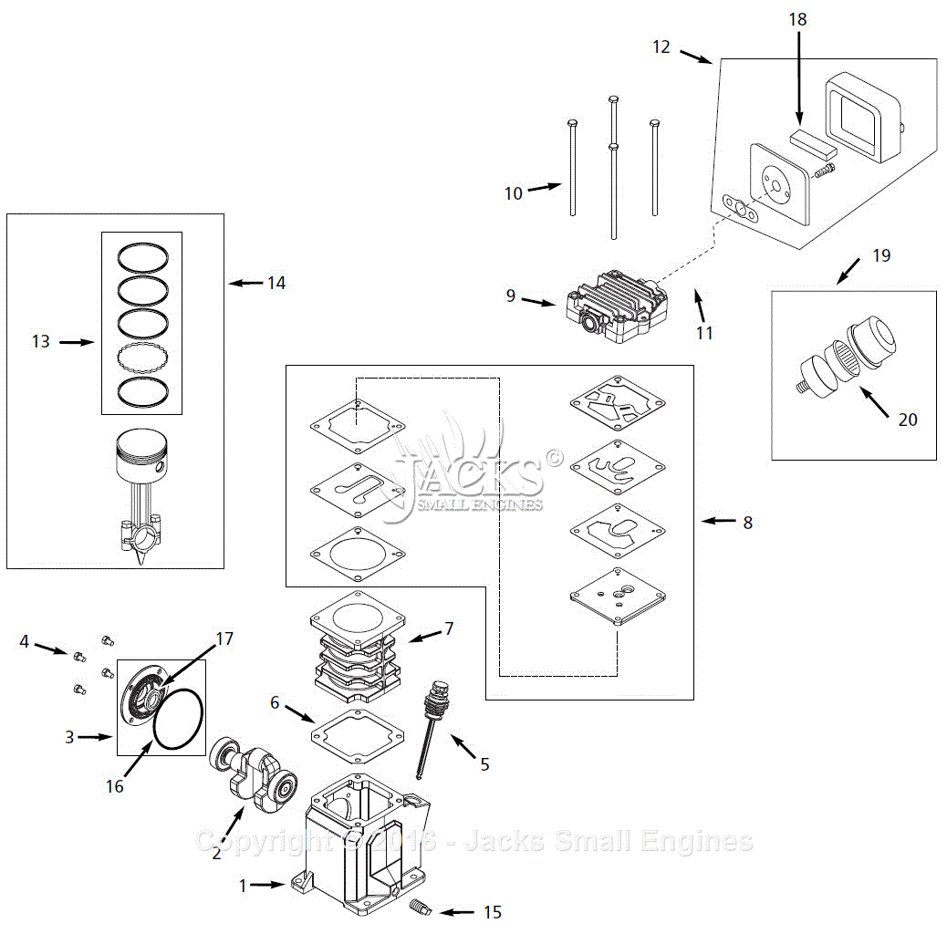 Campbell Hausfeld VS503000 Parts Diagram for Pump Parts