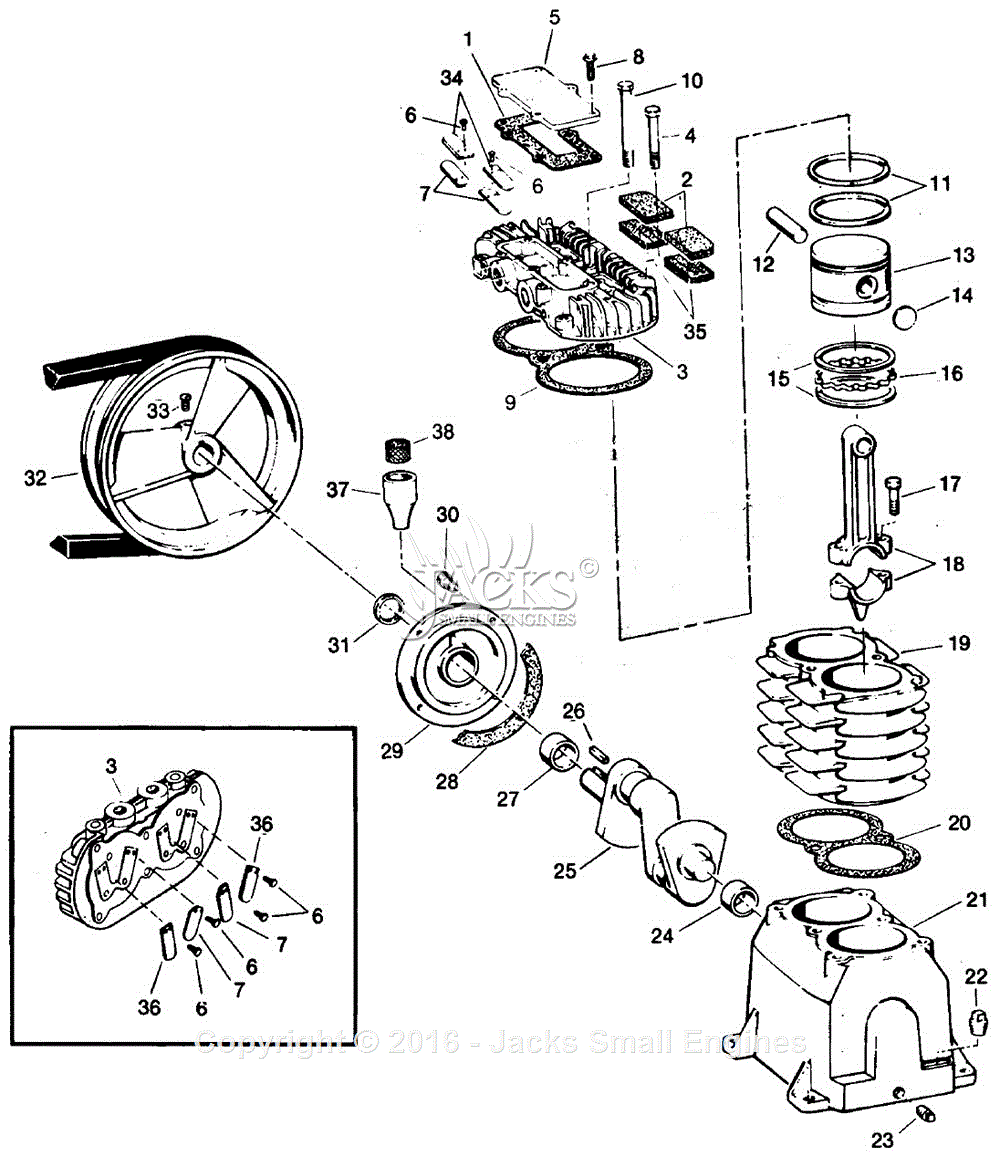 Campbell Hausfeld VT500601 Parts Diagram for Pump Parts