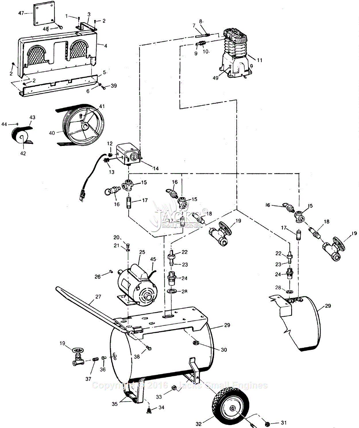 Campbell Hausfeld VT558501 Parts Diagram for Air-Compressor Parts
