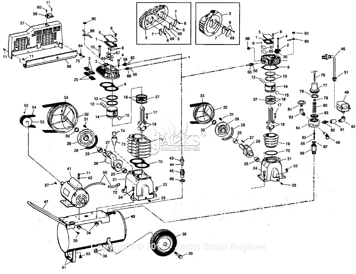 Campbell Hausfeld VT6101 Parts Diagram for Air-Compressor Parts