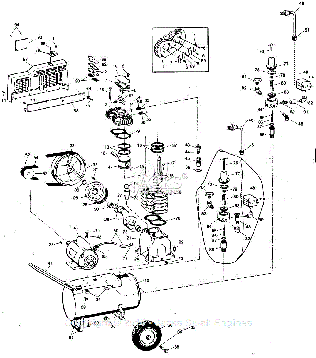 Campbell Hausfeld VT610401 Parts Diagram for Air-Compressor Parts