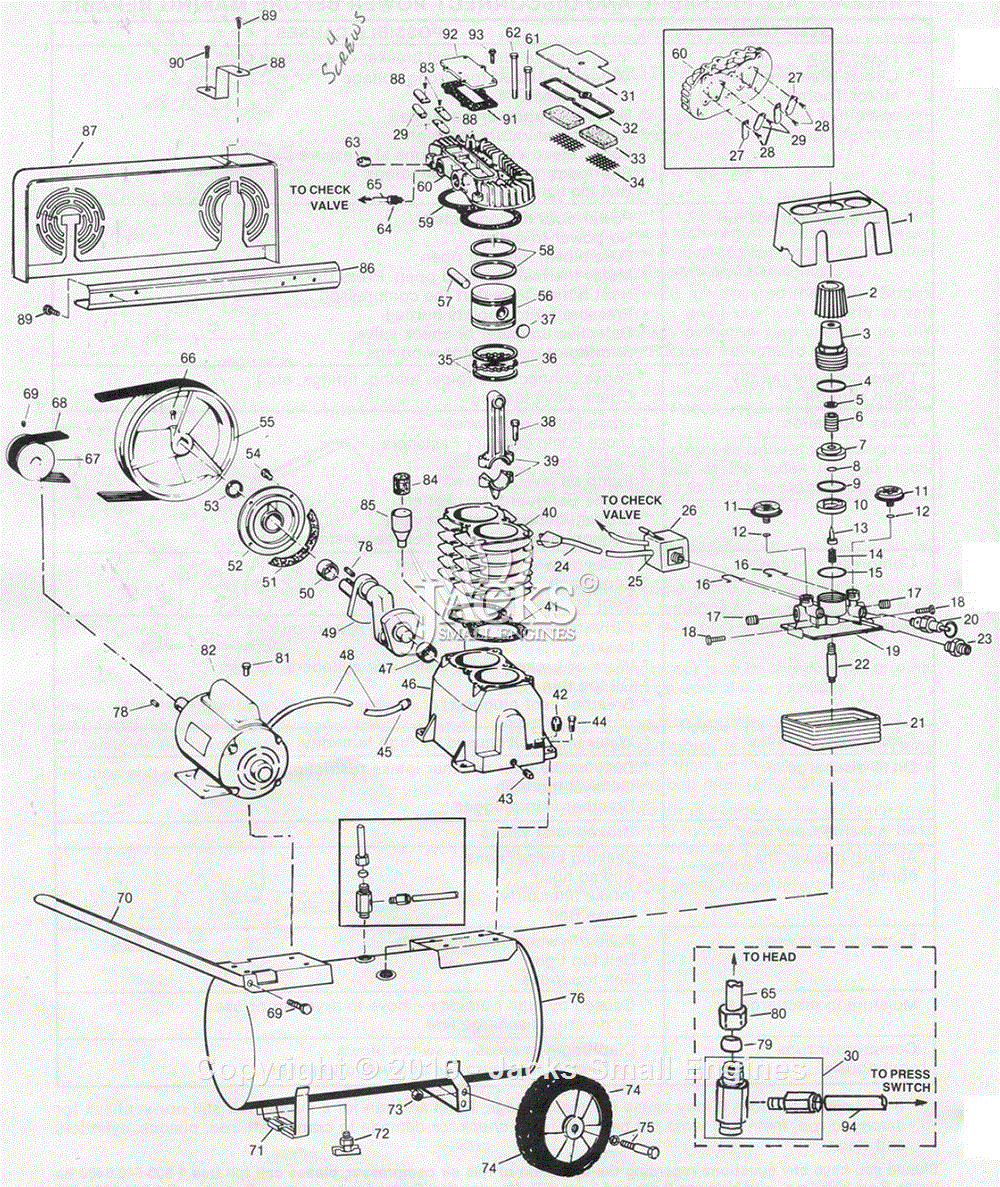 Campbell Hausfeld VT610402 Parts Diagram for Air-Compressor Parts