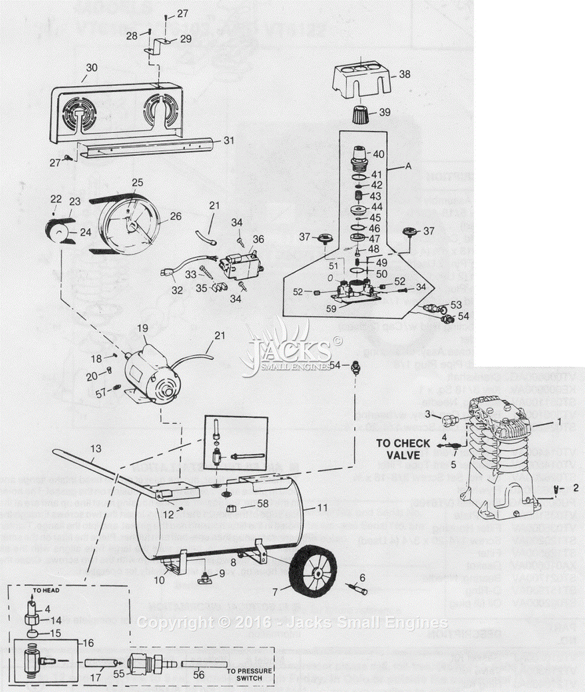 Campbell Hausfeld VT6106 Parts Diagram for Air-Compressor Parts