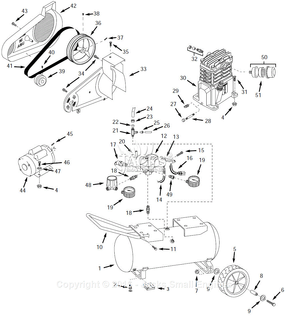 Campbell Hausfeld VT631600 Parts Diagram for Air-Compressor Parts