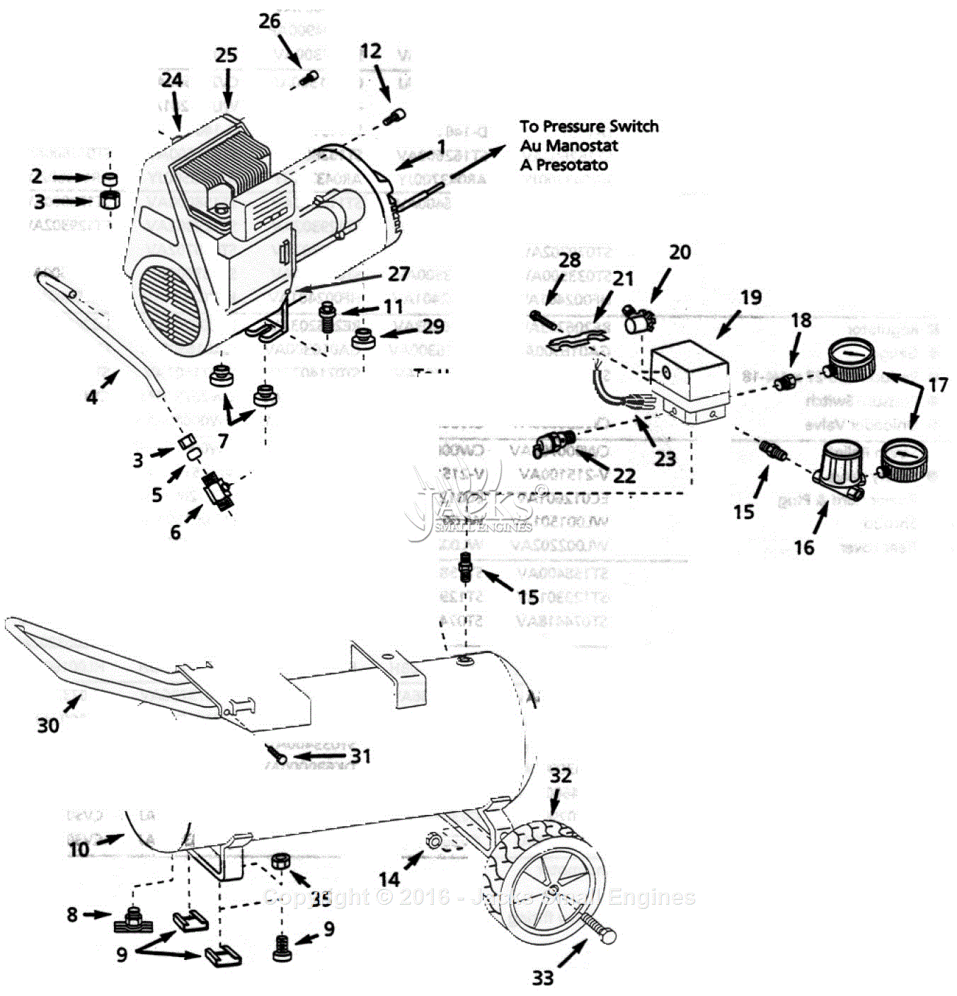 Campbell Hausfeld WL503501 Parts Diagram for Air-Compressor Parts