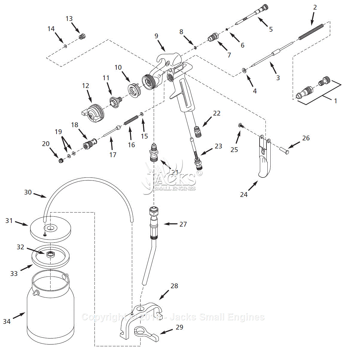 Campbell Hausfeld 2Z366H Parts Diagram for Spray-Gun Parts