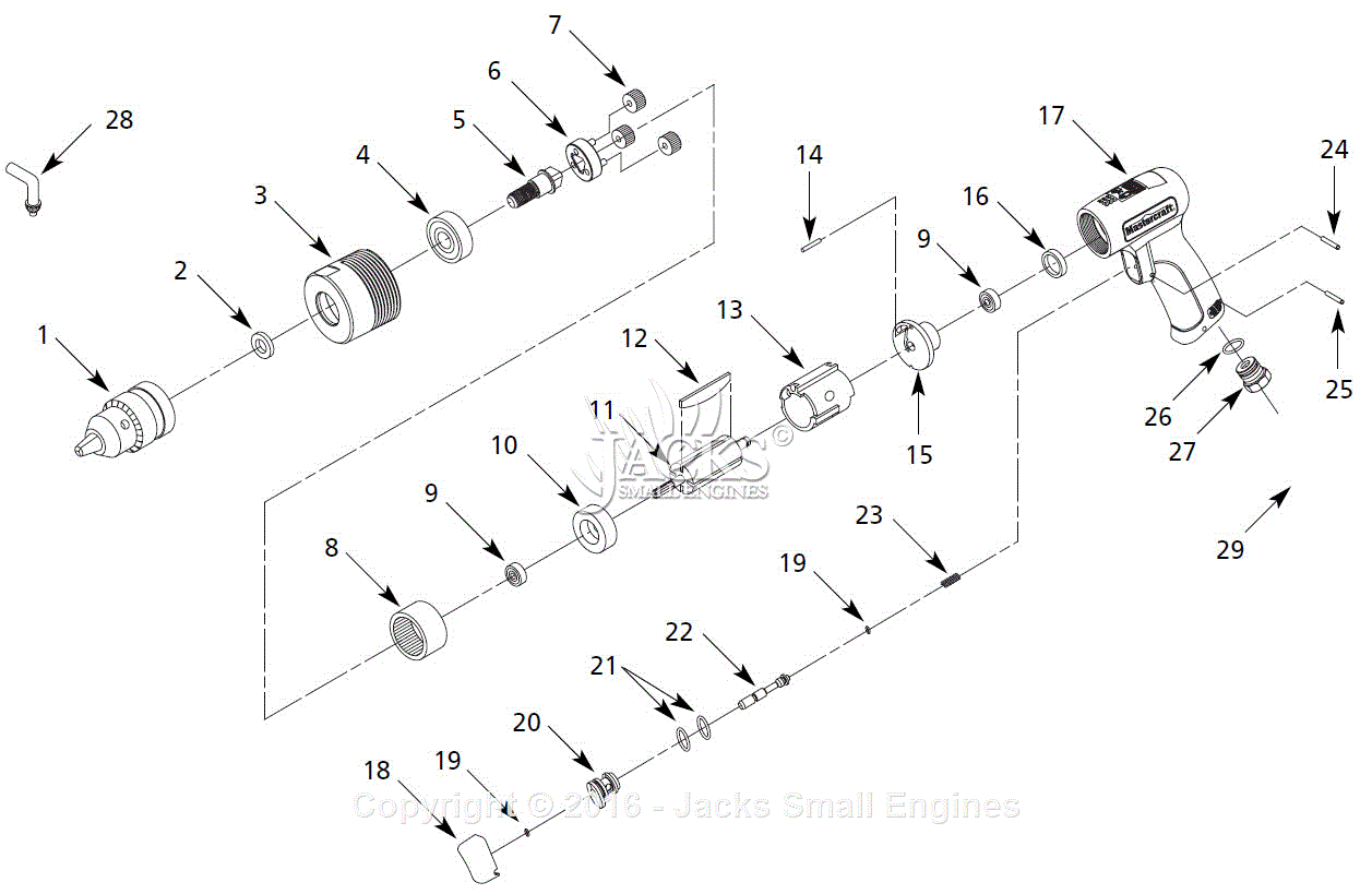 Campbell Hausfeld 58-8422-2 Parts Diagram for Drill Parts