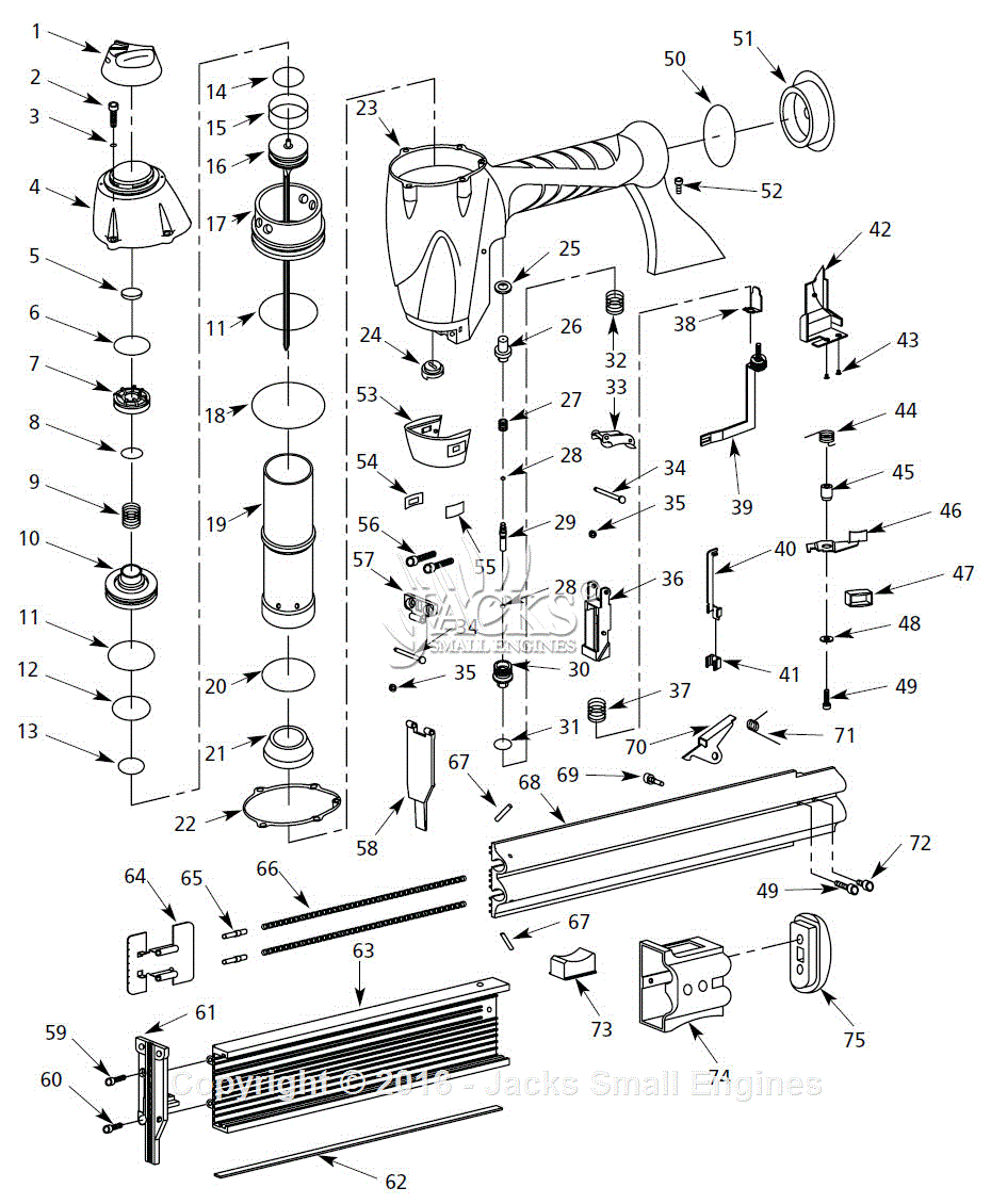 Campbell Hausfeld 58-8435 Parts Diagram for Nailer Parts