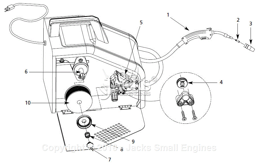 Campbell Hausfeld WF2054 Parts Diagram for Arc-Welder Parts