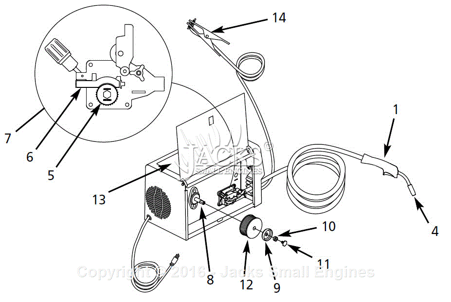 Campbell Hausfeld WG3080 Parts Diagram for Arc-Welder Parts