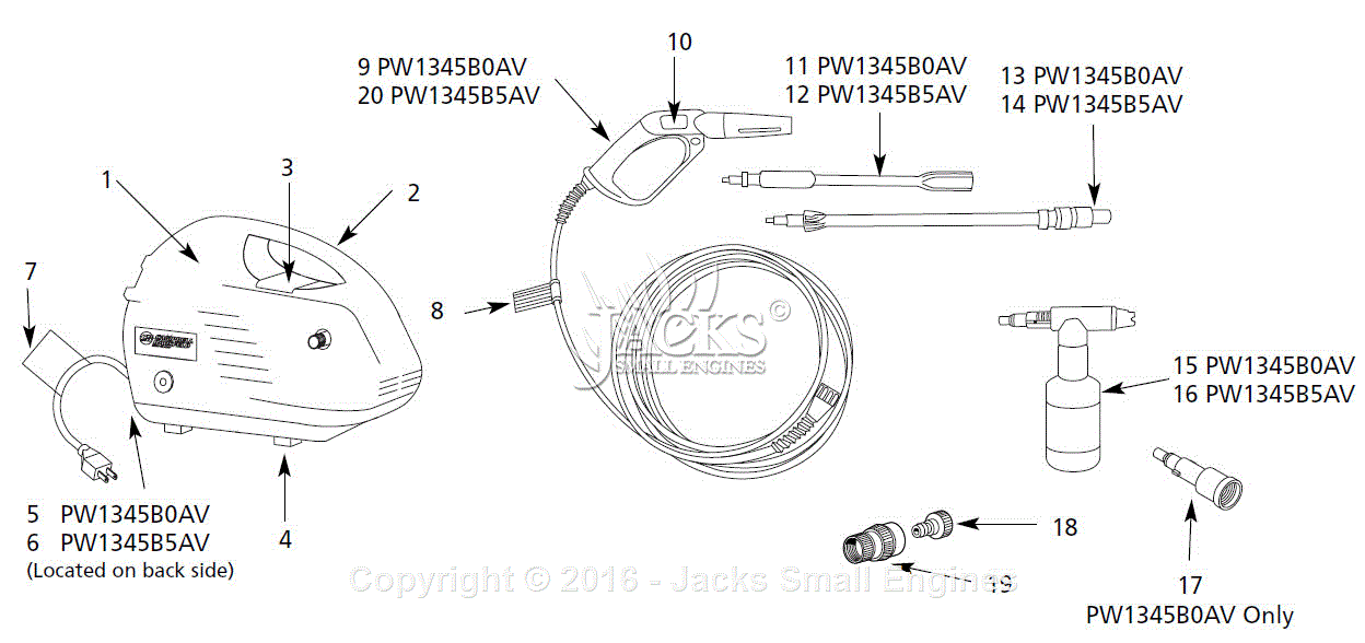 Campbell Hausfeld PW1345B Parts Diagram for PressureWasher Parts II