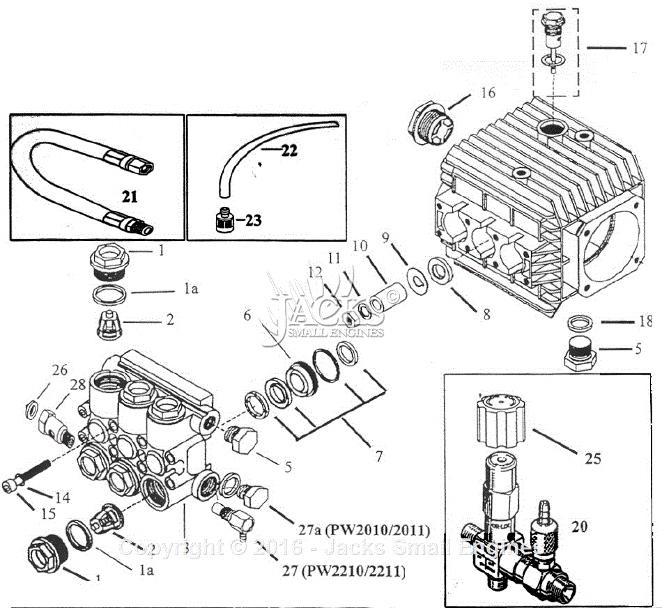 Campbell Hausfeld PW2011 Parts Diagram for Pump Parts