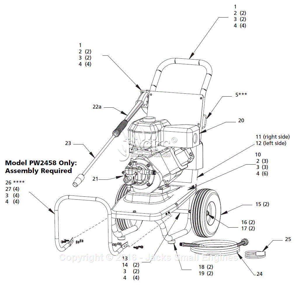 Campbell Hausfeld PW2221 Parts Diagram for PressureWasher Parts