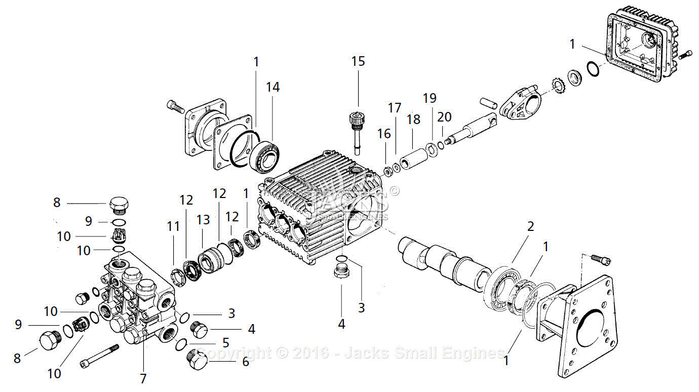 Campbell Hausfeld PW3020 Parts Diagram for Pump Parts (1)