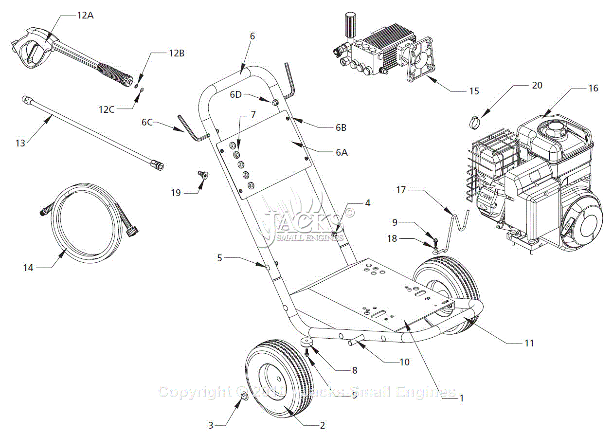 Campbell Hausfeld PW322110LE Parts Diagram for Pressure-Washer Parts