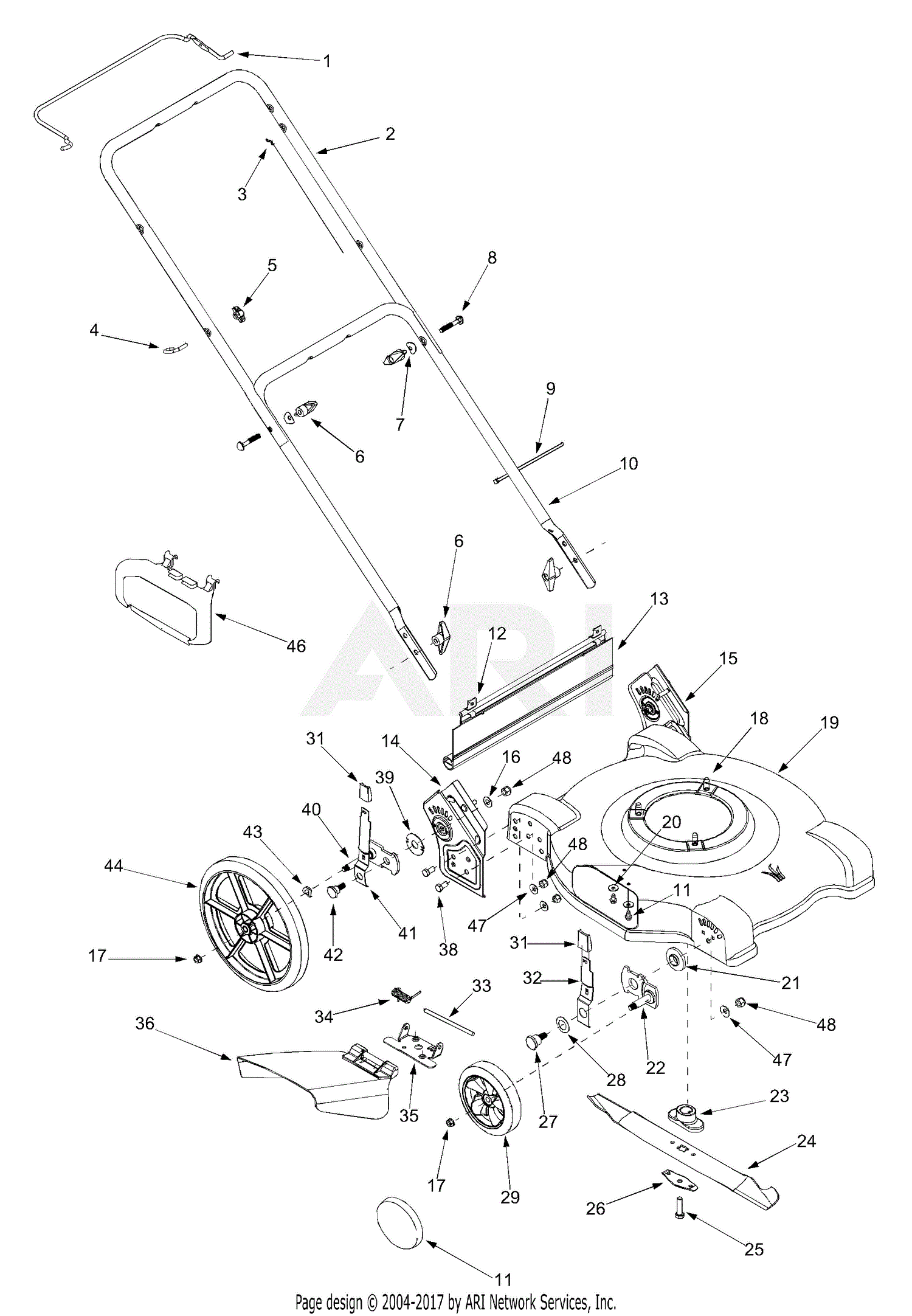 MTD 11A-504F352 (2003) Parts Diagram for General Assembly