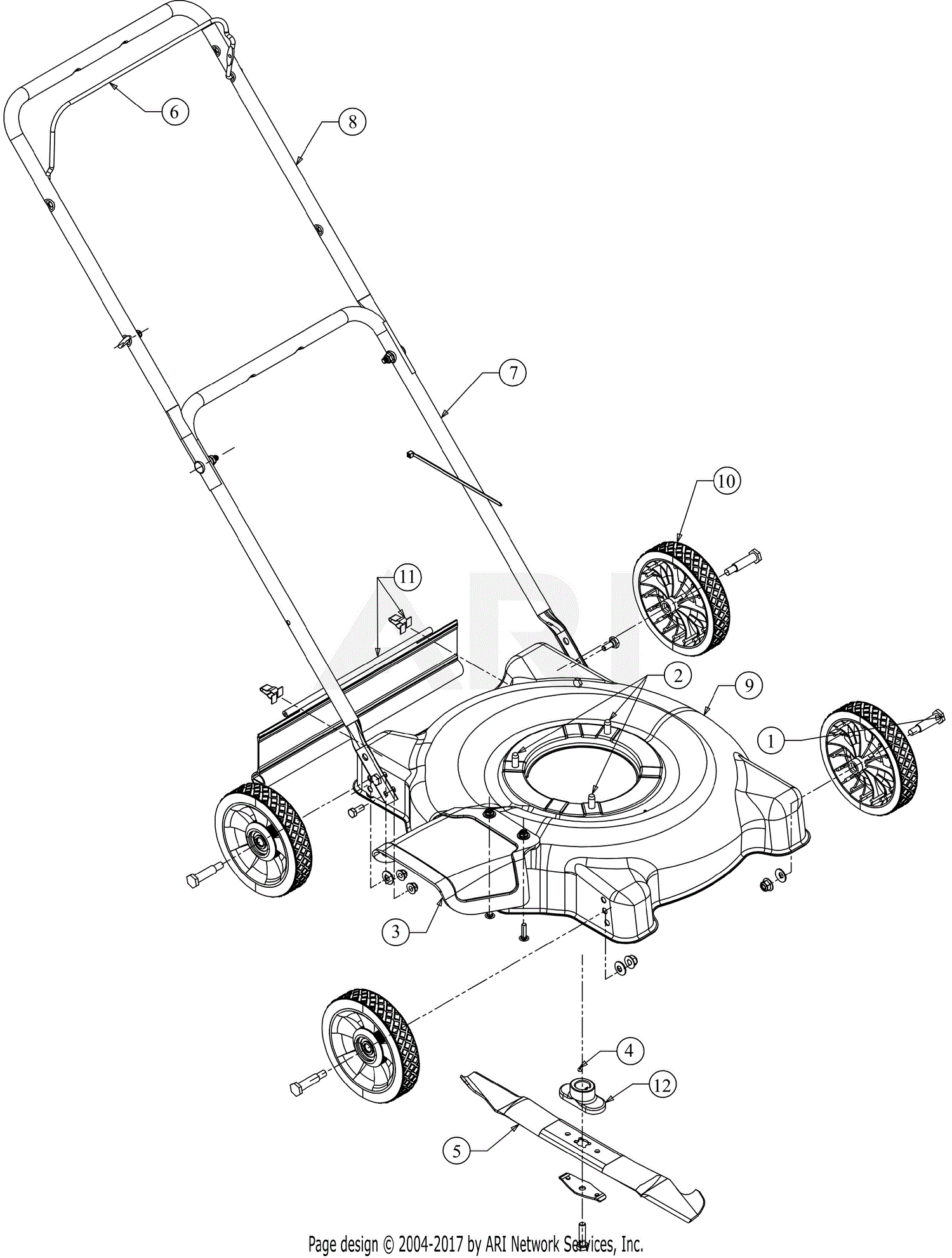 MTD 11A 020W765 2017 Parts Diagram for General Assembly