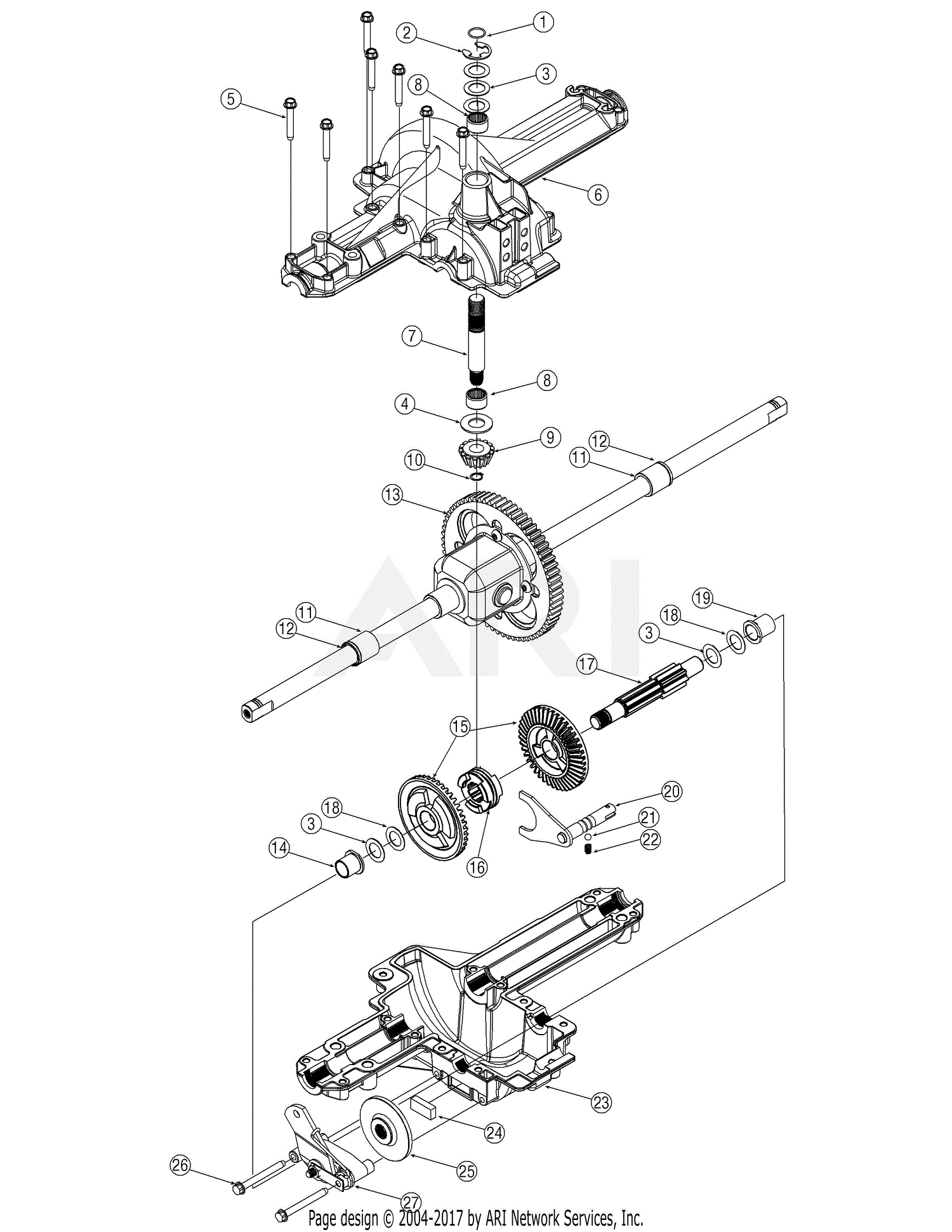 Mtd 13a3761g700  2005  Parts Diagram For Transmission Assembly