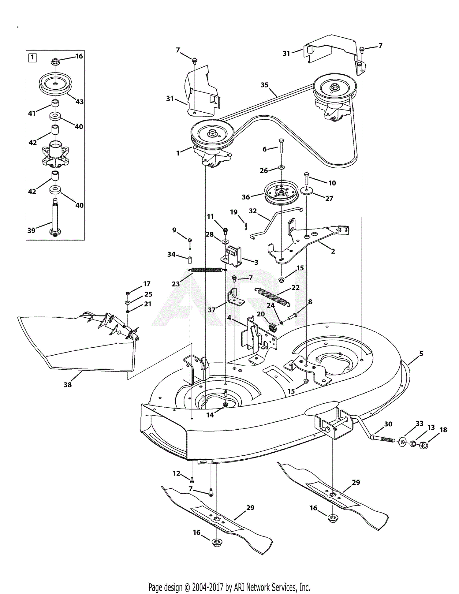 Mtd 13am761f065  2009  Parts Diagram For Mower Deck 38 Inch