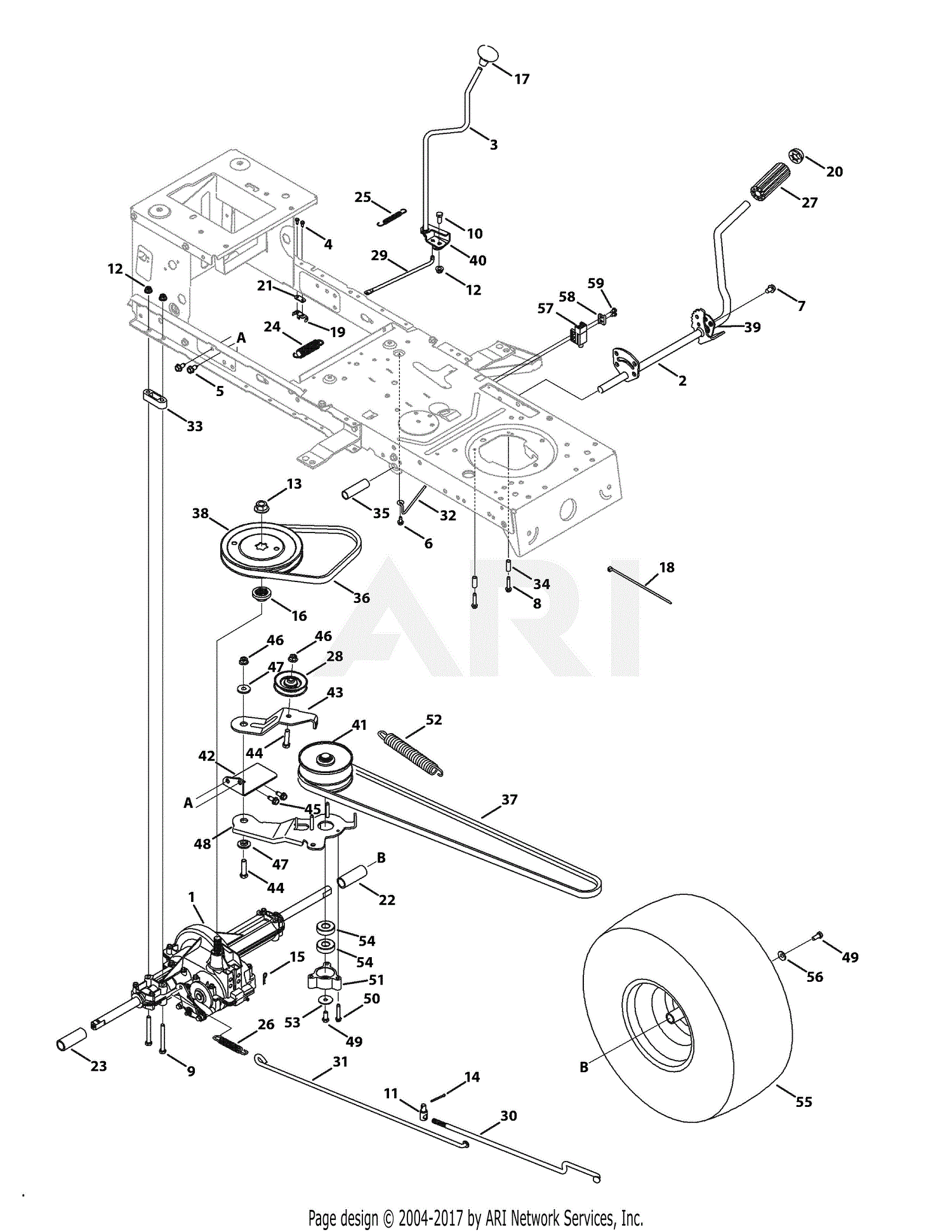 MTD 13AM761F065 2009 Parts Diagram for Transmission Drive Assembly